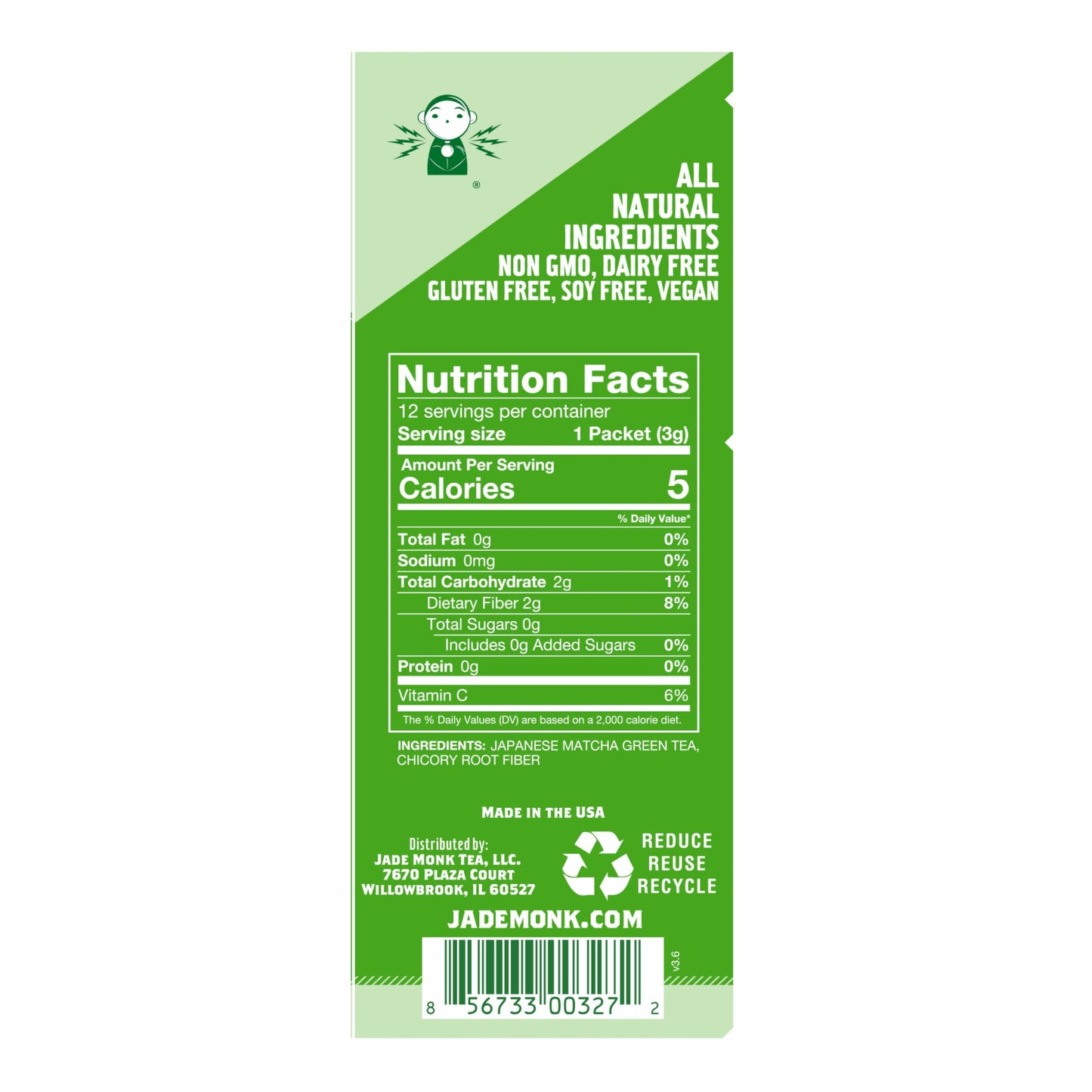 On-The-Go Matcha Green Tea Powder Single Serve Packets - Enjoy Anytime, Anywhere - All Natural, Mixes Instantly