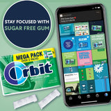 ORBIT Gum Spearmint Sugar Free Chewing Gum Individually Wrapped, Mint, Mega Packs, 6 Count, 180 Piece Bulk Box