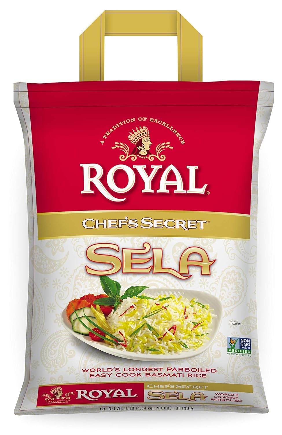 Royal Chef’s Secret Parboiled Sella Extra Long Basmati Rice, 10 Pound - PACK OF 4