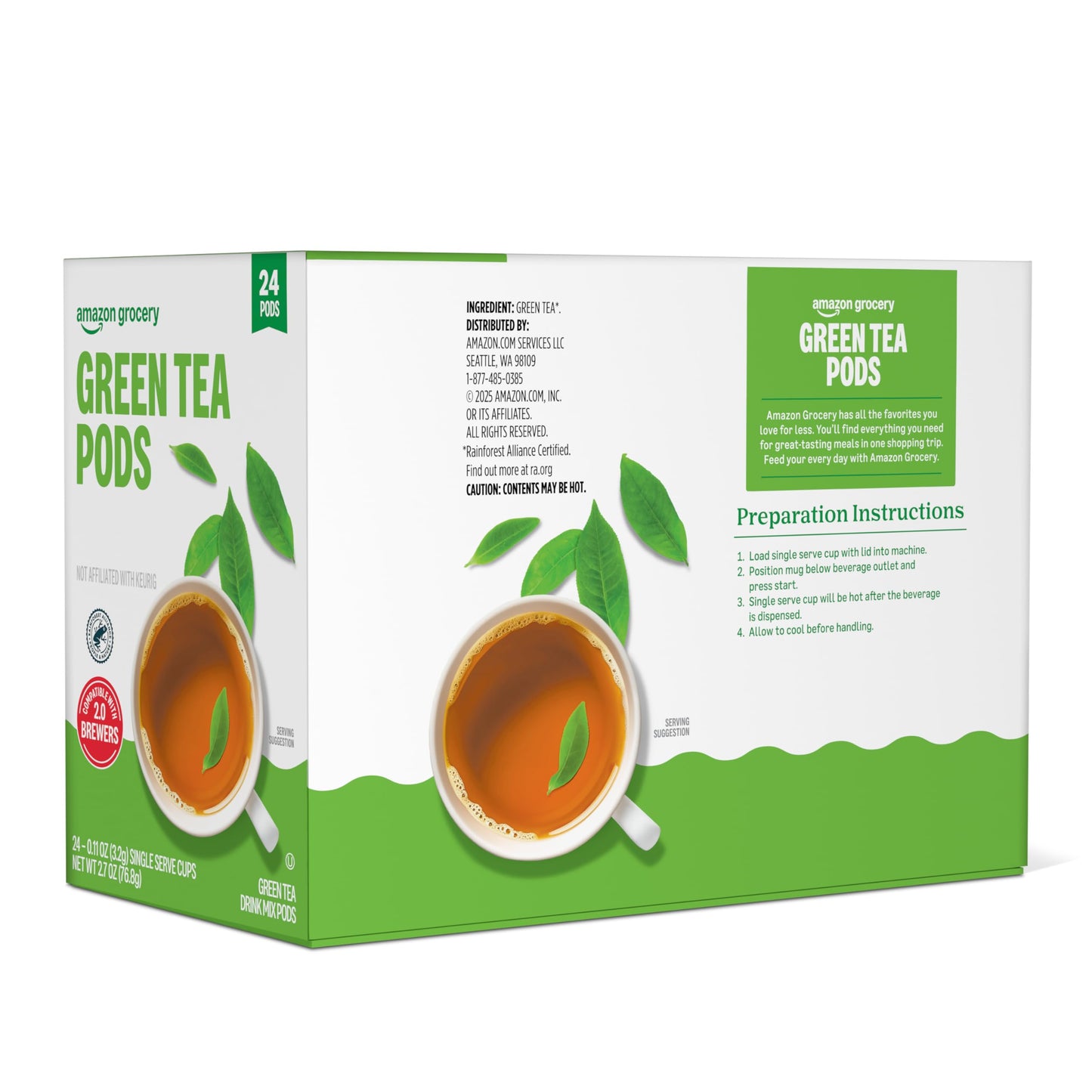 Amazon Grocery, Green Tea Pods, 2.7 Oz, 24 Ct (Previously Happy Belly)
