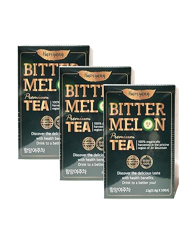 Hamyang Premium 100% All-Natural Bitter Melon Tea 3 Pack Teabags (60 Teabags Total)