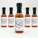 Best Day Ever Spot One Hot Couple Sauce Gifts, Mini Bottles, Wedding Favors, Custom, Labels, Personalized - 1.7oz (Set of 12)