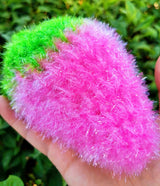 Fruit Strawberry Acrylic Dish Scrubber Non-Scratch Washing Sponge Rag Cleaning Cloth Pink Blue Purple