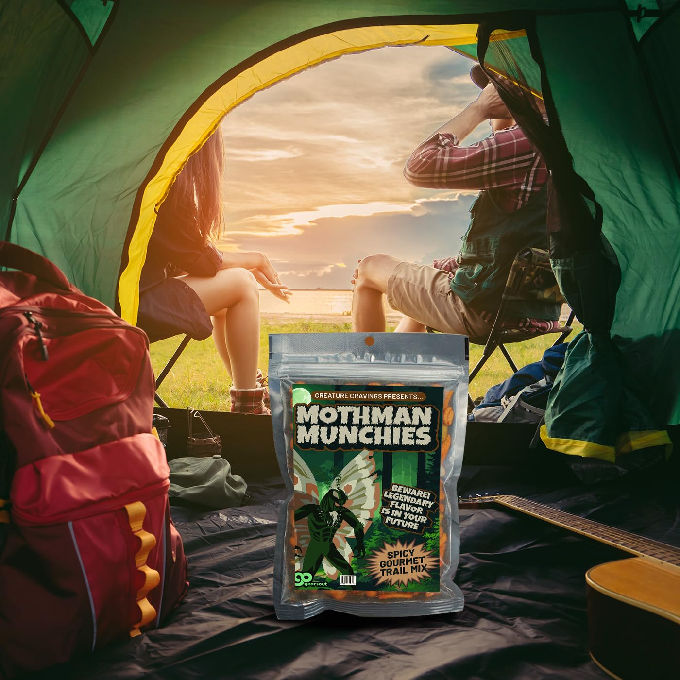 Mothman Munchies Gourmet Trail Mix for Scary Movie Lovers Halloween Basket Ideas for Men Weird Cryptid Stocking Stuffers Spicy Snacks