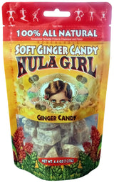 Hula Girl Crystalized Soft Ginger Candy (White Chunk 4.4oz/0.27lb/125g (1bag))