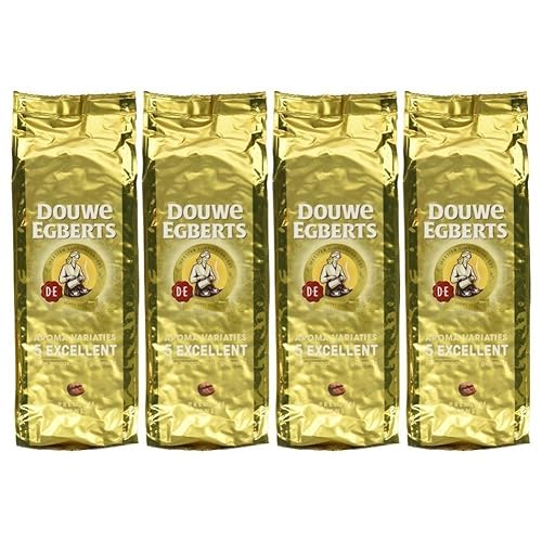 Douwe Egberts Excellent Aroma Whole Bean Coffee 17.6oz (Pack of 4),Gold