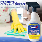 ZORBX Extra-Strength Stain & Odor Remover Spray 24 oz - Unpleasant Odor Control and Unwanted Stain Remover Spray for Furniture, Mattress, Couch & All