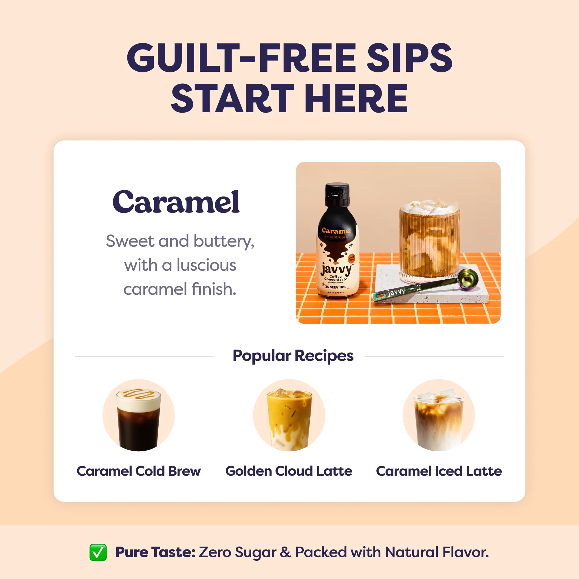 Javvy Cold Brew Coffee Concentrate Instant Coffee, Smooth Arabica Iced Coffee & Espresso Concentrate, 35 Servings, Vanilla & Caramel, 2 Pack
