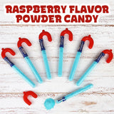 Blue Fizzy Candy Cane, 12 Pack of Blue Raspberry Powder Candy Cane - Individually Wrapped Candy Canes - Christmas Holiday Indulgement - Full Size