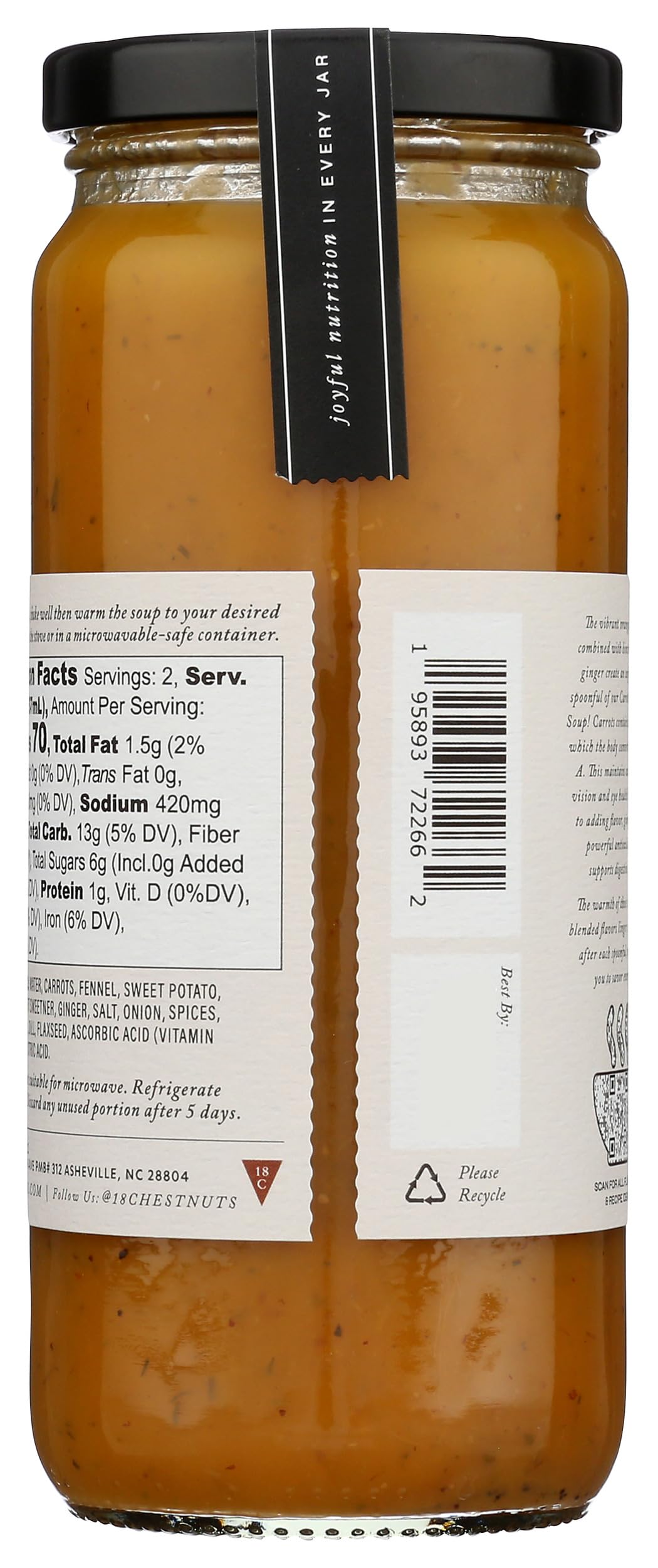 18 Chestnuts, Soup Carrot Ginger Dill, 16 Ounce