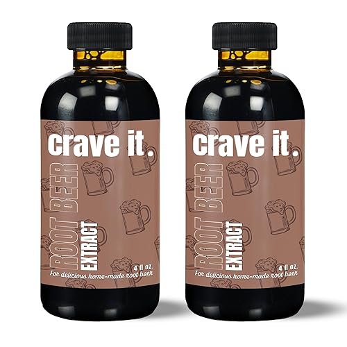 Crave It 4 Ounce Root Beer Extract - Easiest Homemade Root Beer, Makes 4 Gallons - 2 Pack