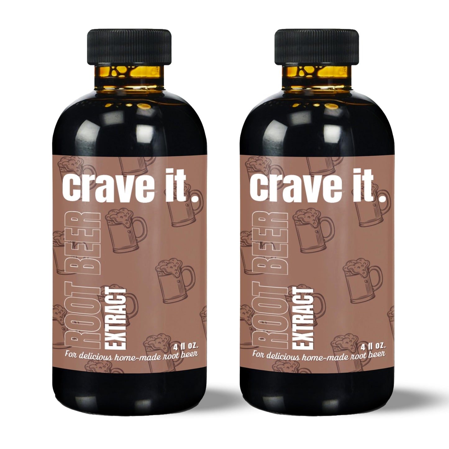Crave It 4 Ounce Root Beer Extract - Easiest Homemade Root Beer, Makes 4 Gallons - 2 Pack