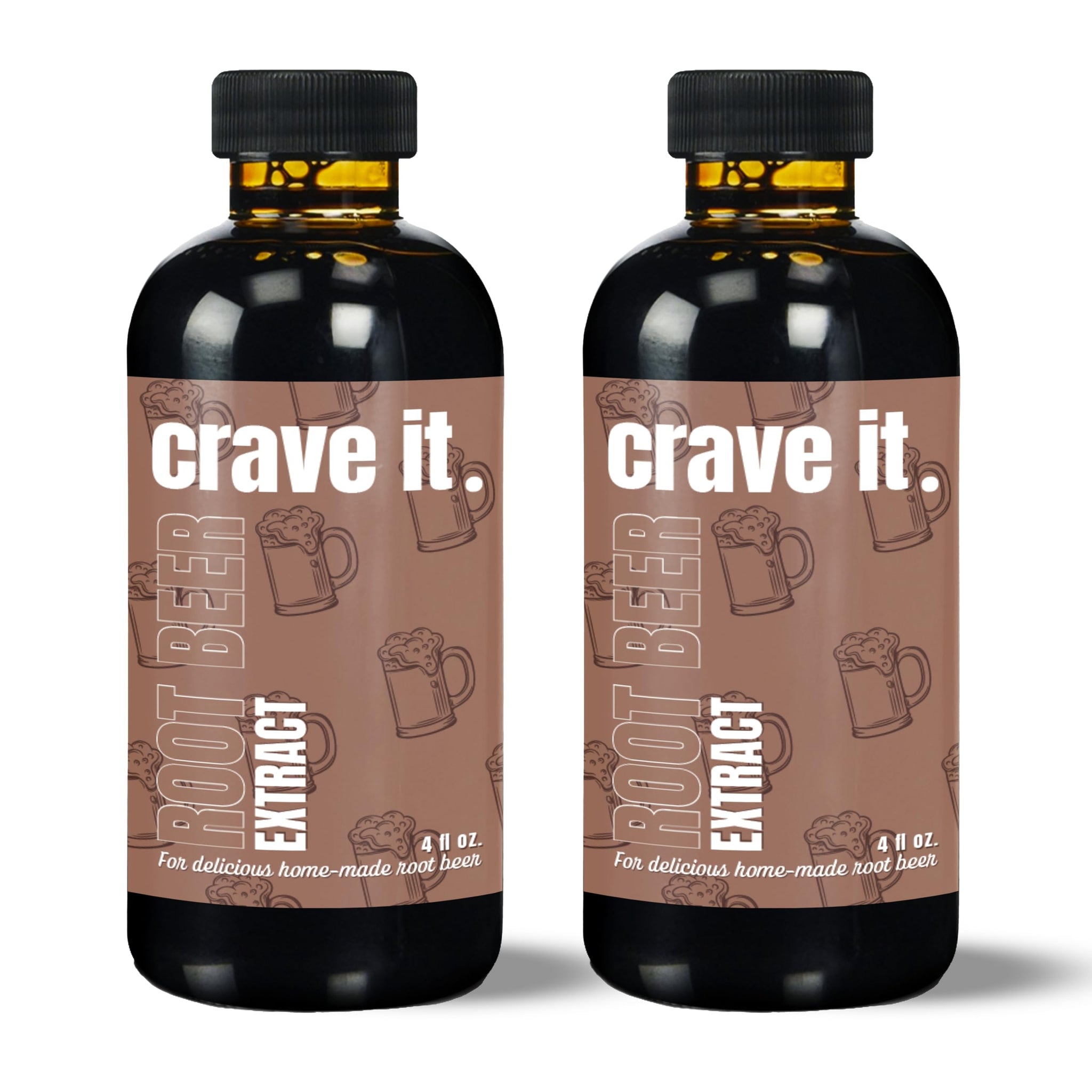 Crave It 4 Ounce Root Beer Extract - Easiest Homemade Root Beer, Makes 4 Gallons - 2 Pack