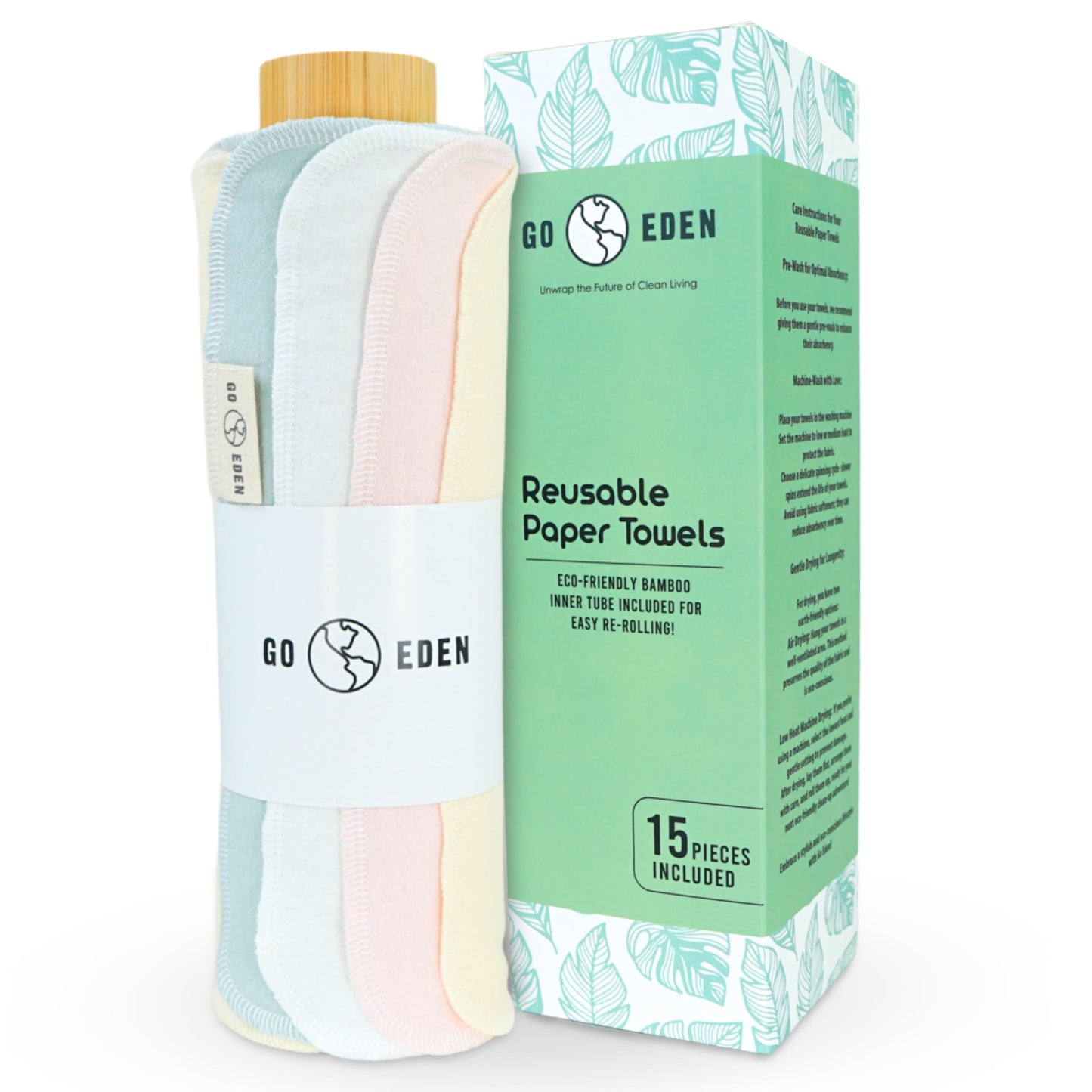 Go Eden Reusable Paper Towels - Pack of Paperless & Washable Towels, 100% Cotton, Highly Absorbent, and Built to Last, Kitchen Dish Cloth Alternative