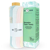 Go Eden Reusable Paper Towels - Pack of Paperless & Washable Towels, 100% Cotton, Highly Absorbent, and Built to Last, Kitchen Dish Cloth Alternative