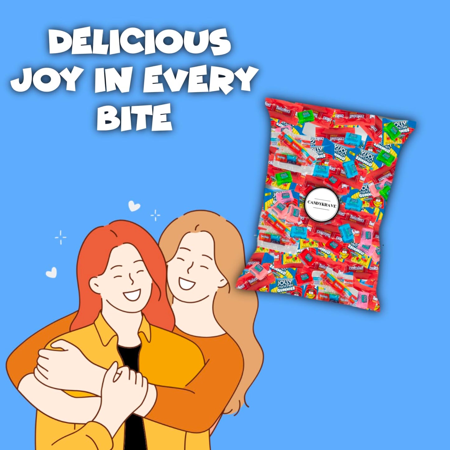 CandyKrave Candies with 6 Pounders pack of 4 Gummies Sweets Assortment Bulk Candy Variety Pack Individually Packed (Twizzlers Rainbow and Strawberry