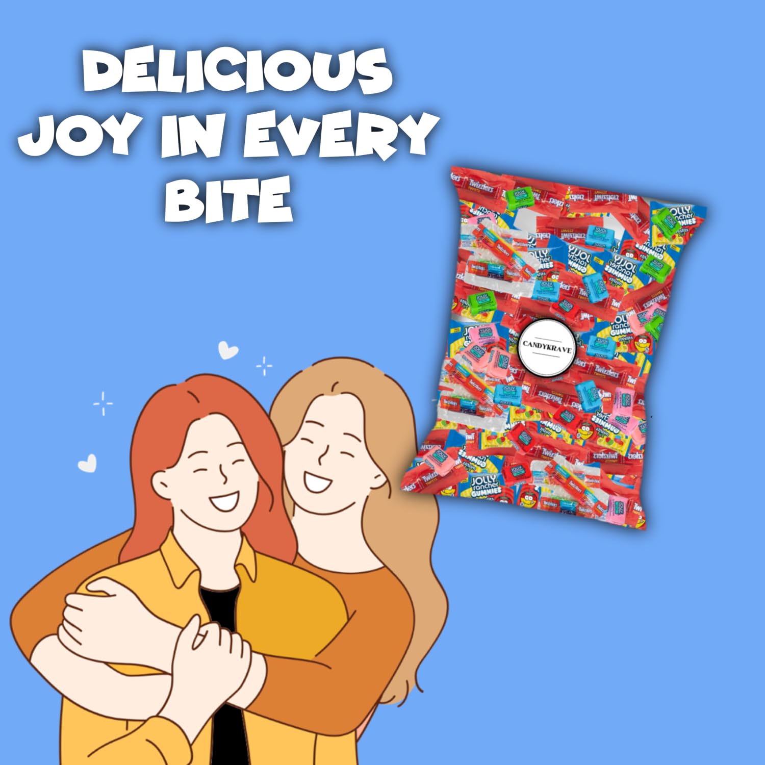 CandyKrave Candies with 6 Pounders pack of 4 Gummies Sweets Assortment Bulk Candy Variety Pack Individually Packed (Twizzlers Rainbow and Strawberry