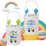 Touber Personalized Easter Baskets for Kids 2 Pack, Easter Bunny Basket Ideas Easter Gifts for Baskets Easter Baskets with Name Easter Egg Hunt Basket