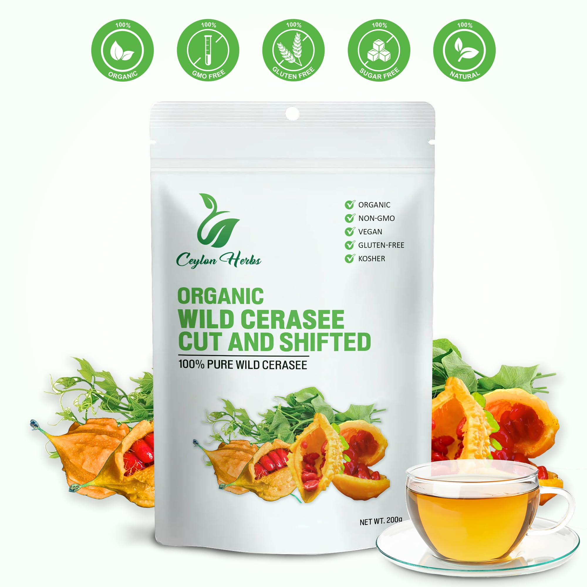 100g Wild Cerasee Cut and Shifted -100% Pure Organic Wild-Crafted Well-Cleaned for Herbal Tea Whole Healthy Plant