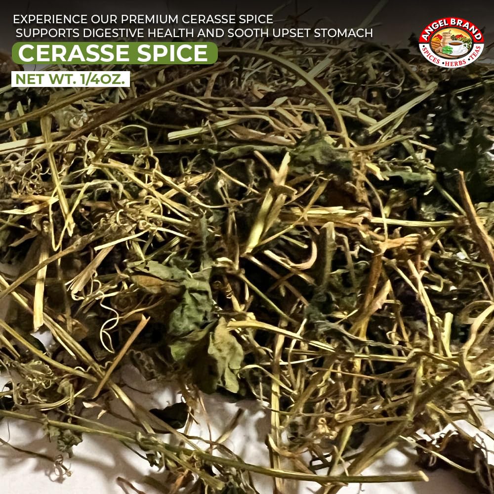 Angel Brand Dried Cerasse Leaves 0.25 0z Pouch Pack of 3 - Melon Bitter Leaf Spice Derived from Melon Plant - Provides Health Benefits - Offers