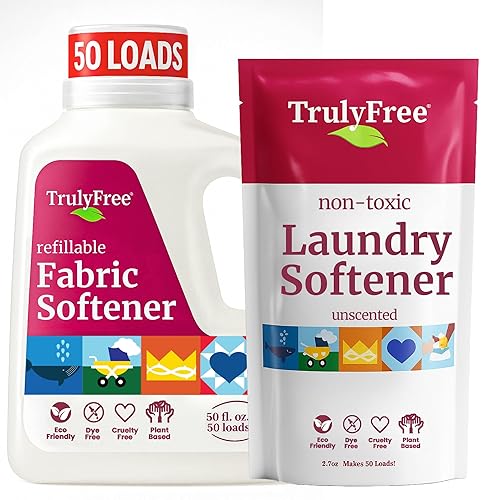 Truly Free Natural Fabric Softener | Non-Toxic for Babies & Kids Sensitive Skin | Plant-Based Laundry Softening Conditioner | Safe, Gentle