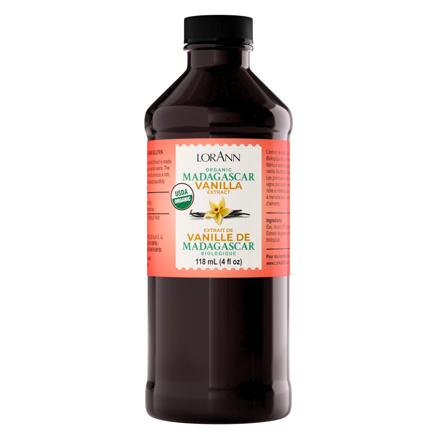 LorAnn Organic Madagascar Vanilla Extract 16 ounce bottle