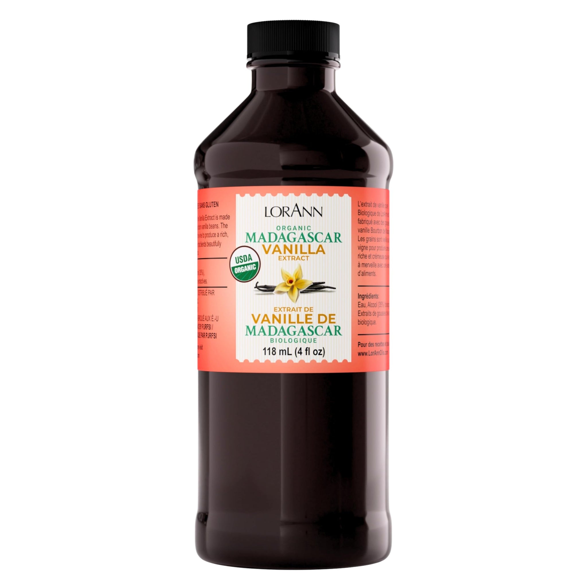 LorAnn Organic Madagascar Vanilla Extract 16 ounce bottle