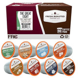 Fresh Roasted Coffee, The Great Eight, Flavored Coffee Pod Variety Pack Flavored K-Cup Pods for Keurig Brewers, Medium Roast, Kosher, 96 Count Loose