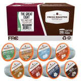 Fresh Roasted Coffee, The Great Eight, Flavored Coffee Pod Variety Pack Flavored K-Cup Pods for Keurig Brewers, Medium Roast, Kosher, 96 Count Loose