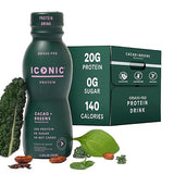ICONIC Protein Shake, Cacao + Greens (12 Pack) - 20g Grass-Fed Protein Drink - Low Carb, Sugar Free, Keto Friendly - Lactose Free, High Protein Snack