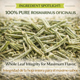Romero - Dried Rosemary Leaves - 4 oz (113g) - Premium Whole Herbs for Cooking & Tea - All-Natural, Non-GMO, Gluten-Free - Hoja de Romero Deshidratada