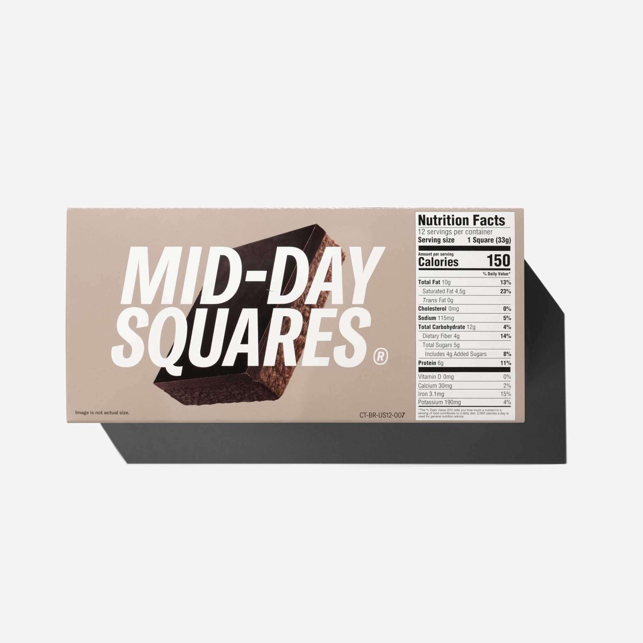 Mid-Day Squares, Chocolate Brownie Batter Bar, 1.16 Ounce