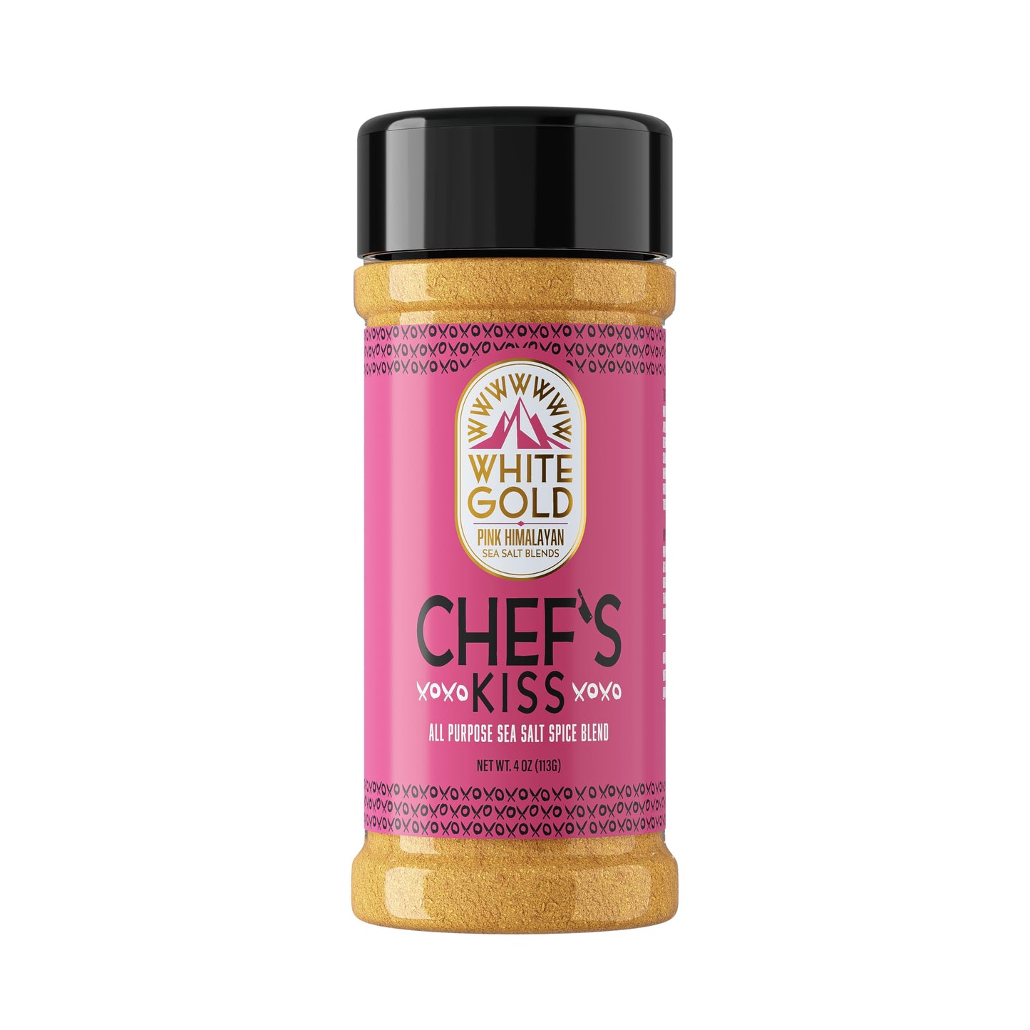 White Gold Chef’s Kiss All Purpose Seasoning with Pink Himalayan Sea Salt - Gourmet Seasoned Salt Blend Perfect for Cooking Meats & Vegetables