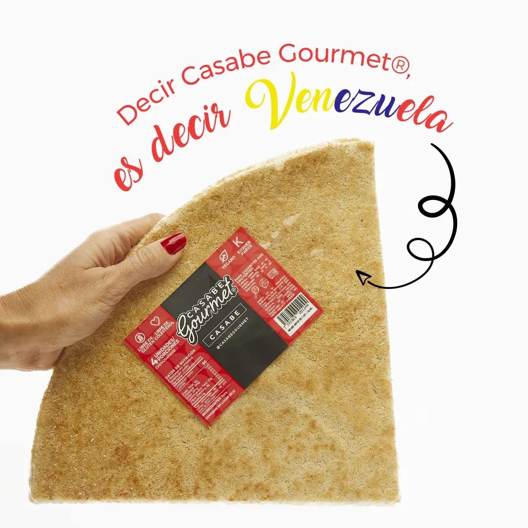 Casabe Gourmet - Pan de Yuca Plano 6 paquetes, sabor natural, directo de Venezuela/Casabe Gourmet - 6 Pack Cassava Bread, Natural Flavor, Vegan