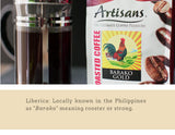 Artisans Philippine Coffee, Barako Gold Dark Roast Beans, 100% Liberica, 1.1 Pounds Bag