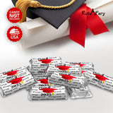 RokAPary 60 Graduation Cap Party Class of 2026 Miniatures Candy Bar Wrapper, (Set of 60) Mini Candy Chocolate Bar Stickers, Labels, Candy Not
