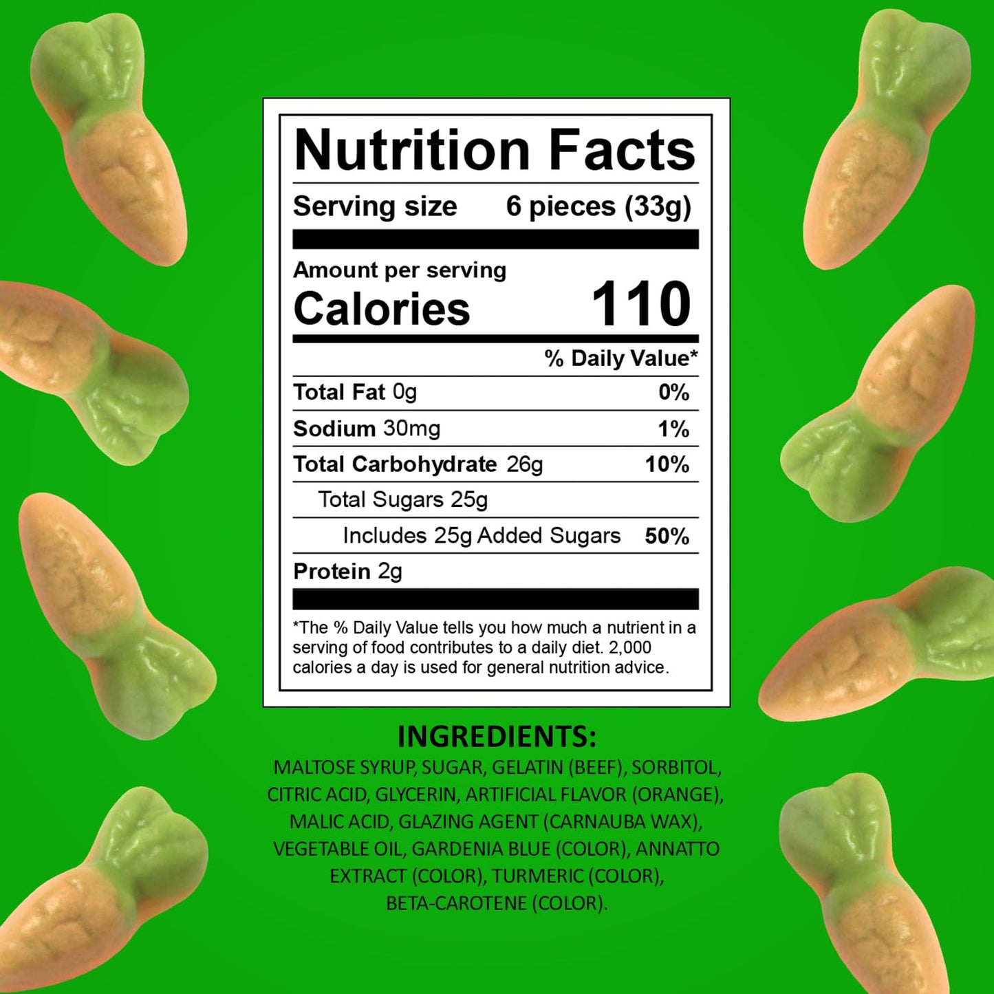 Carrot Candy 1 lb - Gummies, Carrot Shaped, Egg Hunts, Party Favors, Classroom Treats, Candy Bowls & Spring Celebrations.