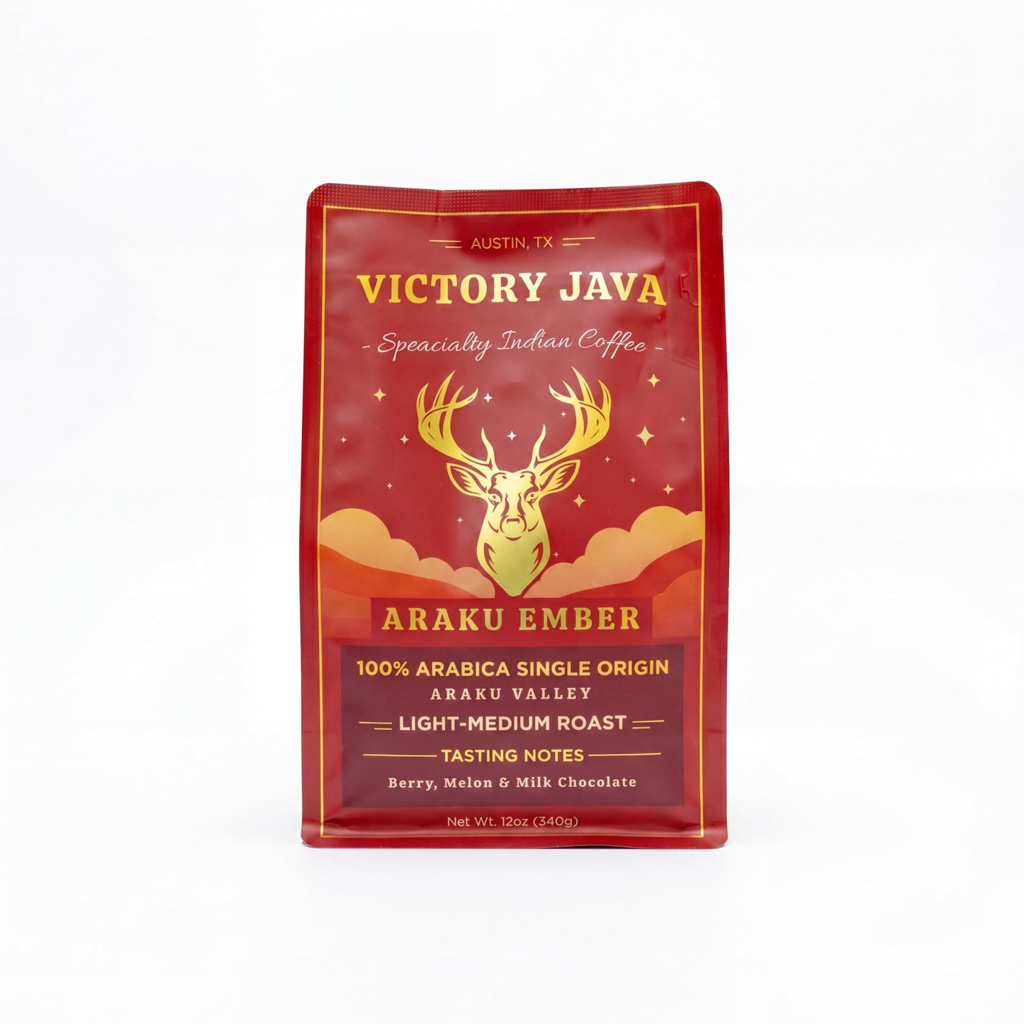 Araku Ember Single-Origin Whole Bean Coffee, Indian Arabica, Light-Medium Roast, 12 oz Bag, 100% Arabica, Specialty-Grade