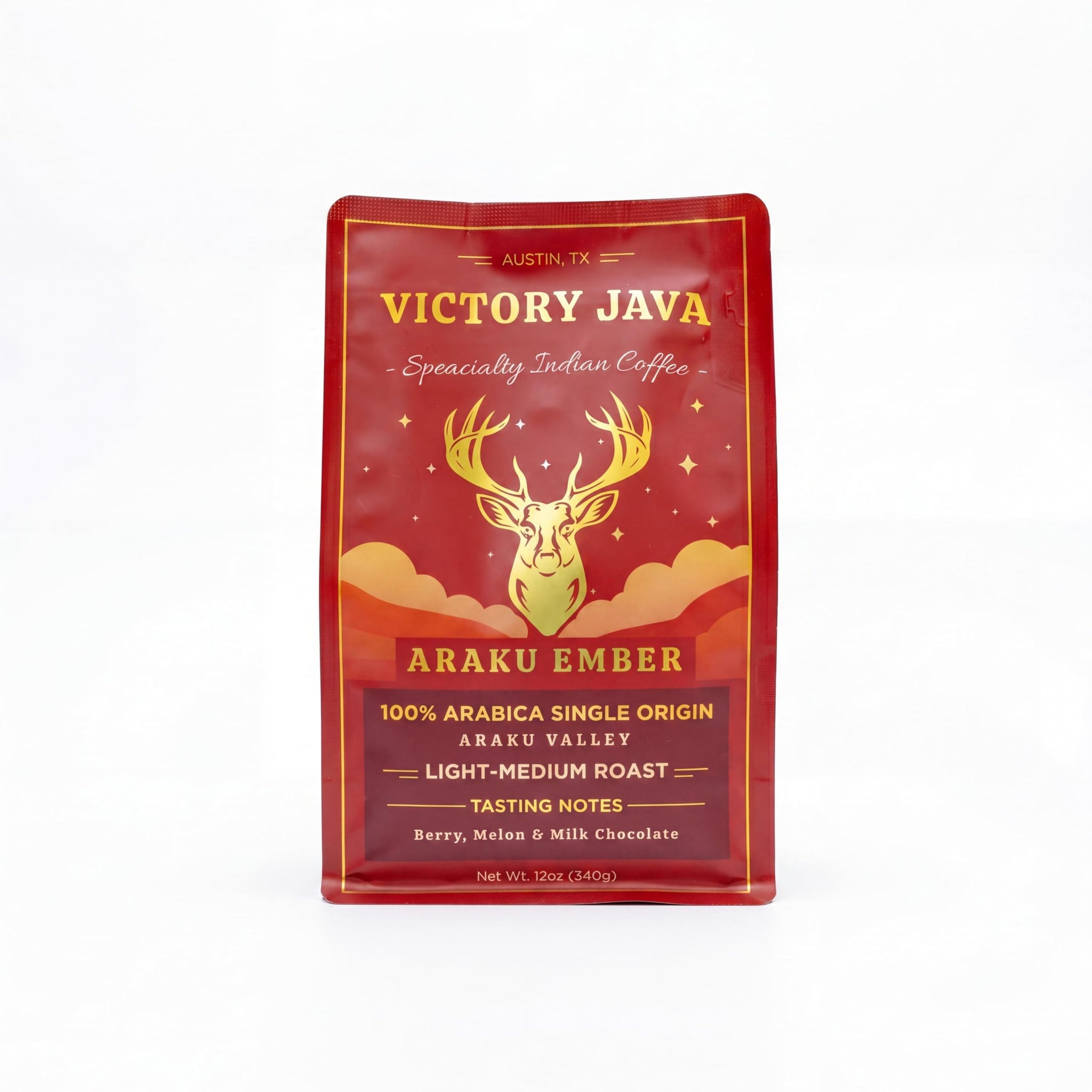 Araku Ember Single-Origin Whole Bean Coffee, Indian Arabica, Light-Medium Roast, 12 oz Bag, 100% Arabica, Specialty-Grade