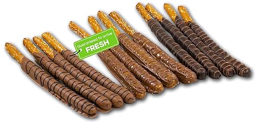US Sweets Chocolate Covered Pretzel Sticks - Pretzel Sticks Dipped & Drizzled in Caramel & Chocolate | Gourmet Candy Treat | Delicious Gift | Handmade