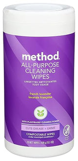 Method All-Purpose Cleaning Wipes, French Lavender, Multi-Surface, Compostable, 70 Count (Pack of 1)