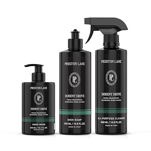 Preston Lane Luxury Kitchen Set - Hand Wash, Dish Soap & All-Purpose Cleaner | Plant-Powered Cleaning Essentials Bundle with Fine Italian Fragrance