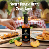 Taylored Sauces Peach Hawt Sauce, Keto, and Low-Calorie and Low-Sugar Gourmet Blend Gluten-Free Artisan Condiment, Made with Fresh Jalapeno Peppers