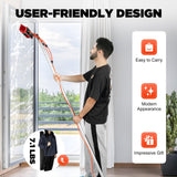 HIFMGHE 24ft Water Fed Pole Kit, Telescopic Solar Panel Cleaning Brush Kit, Car Glass Washing Equipment Tool, Outdoor Window Cleaner with 180°