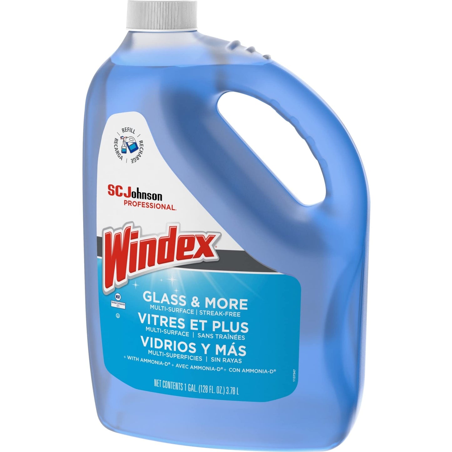 Windex 682252EA Powerized Formula Glass & Surface Cleaner, 1gal Bottle