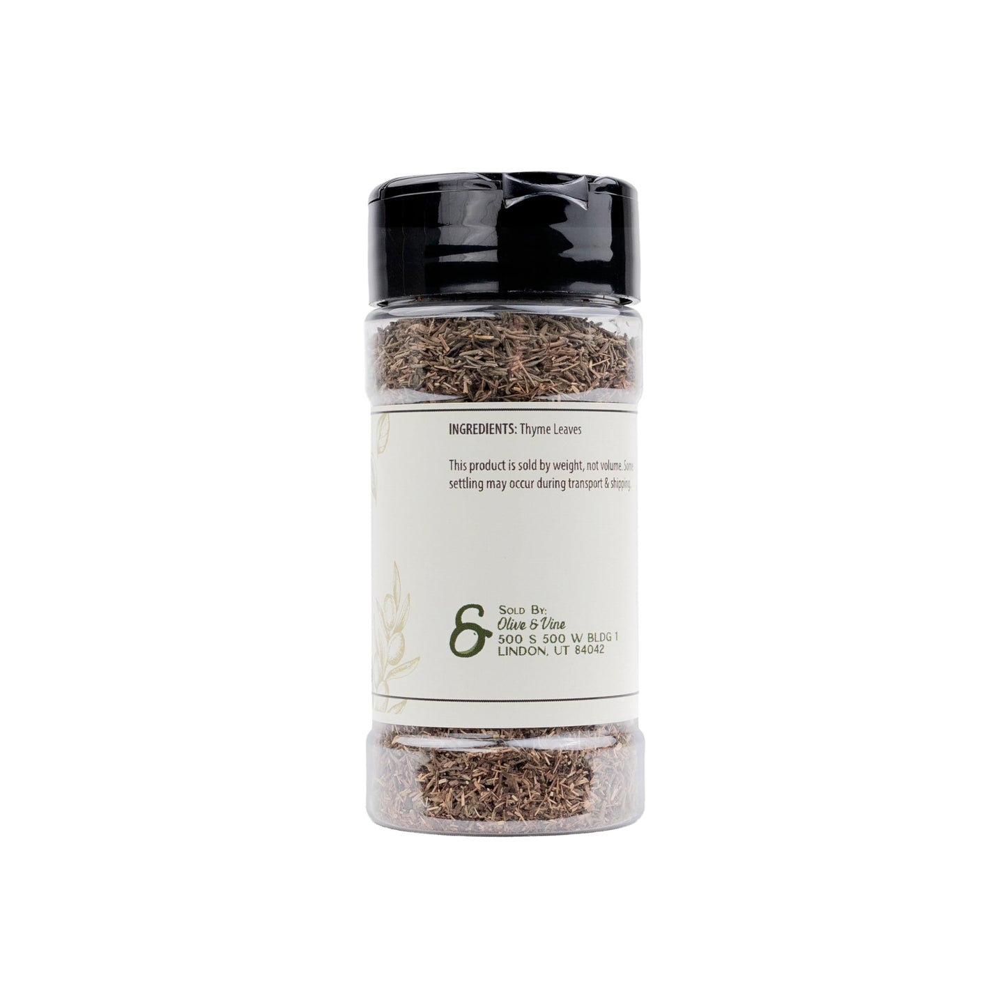 Olive & Vine Thyme Leaves, Earthy & Aromatic, Seasoning for Roasted Meats, Soups, and Mediterranean Dishes, Rich Tradition, Authentic Taste