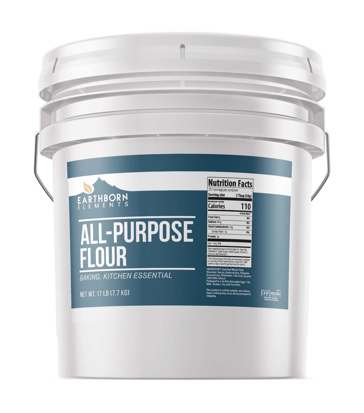 Earthborn Elements All-Purpose Flour, Bulk Size, Kitchen Essential, Baking & Cooking (272 Ounce)