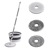 Spin Mop and Bucket Set ?2 Replaceable Microfiber Mop Pads?1 Magic Sponge Eraser pad for Deep-Cleaning Mops for Floors (Mop Set, 10" Mop-Head)
