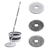 Spin Mop and Bucket Set ?2 Replaceable Microfiber Mop Pads?1 Magic Sponge Eraser pad for Deep-Cleaning Mops for Floors (Mop Set, 10" Mop-Head)