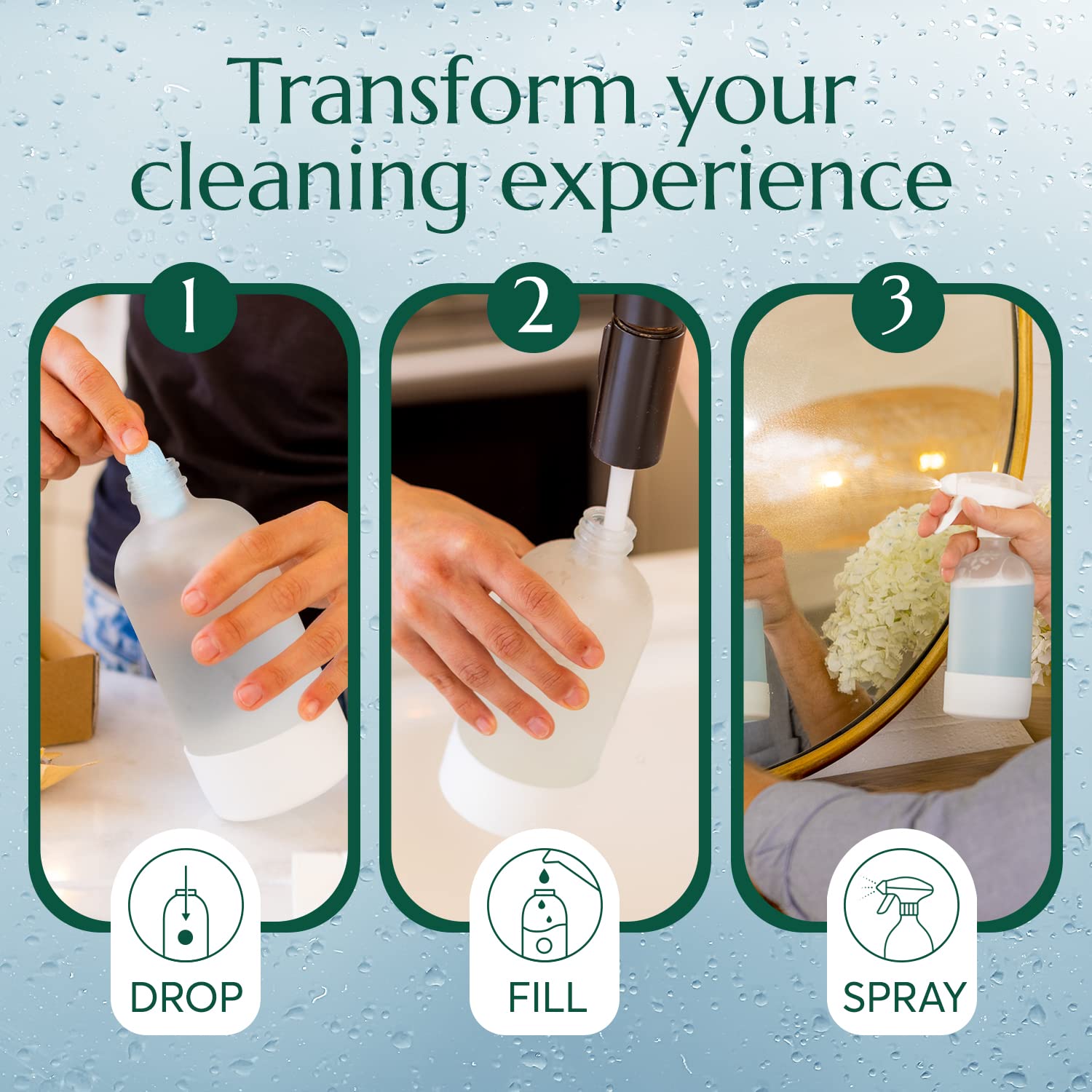 CLEANOMIC Glass and Mirror Cleaning Tablets (6 Pack) - All-Purpose Multi-Surface Household Cleaner Tablets (Scent-Free)